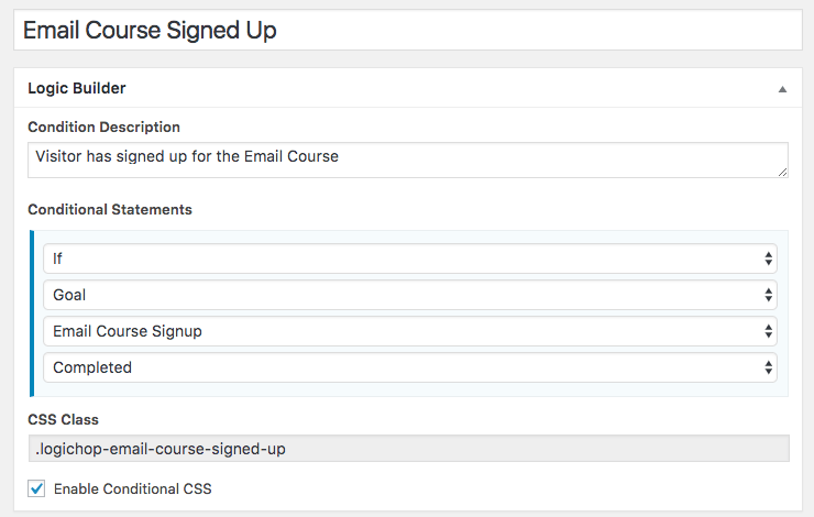 Email Signup Condition