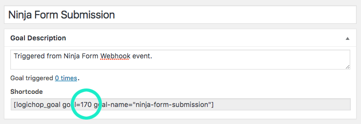 Ninja Forms Webhook Goal